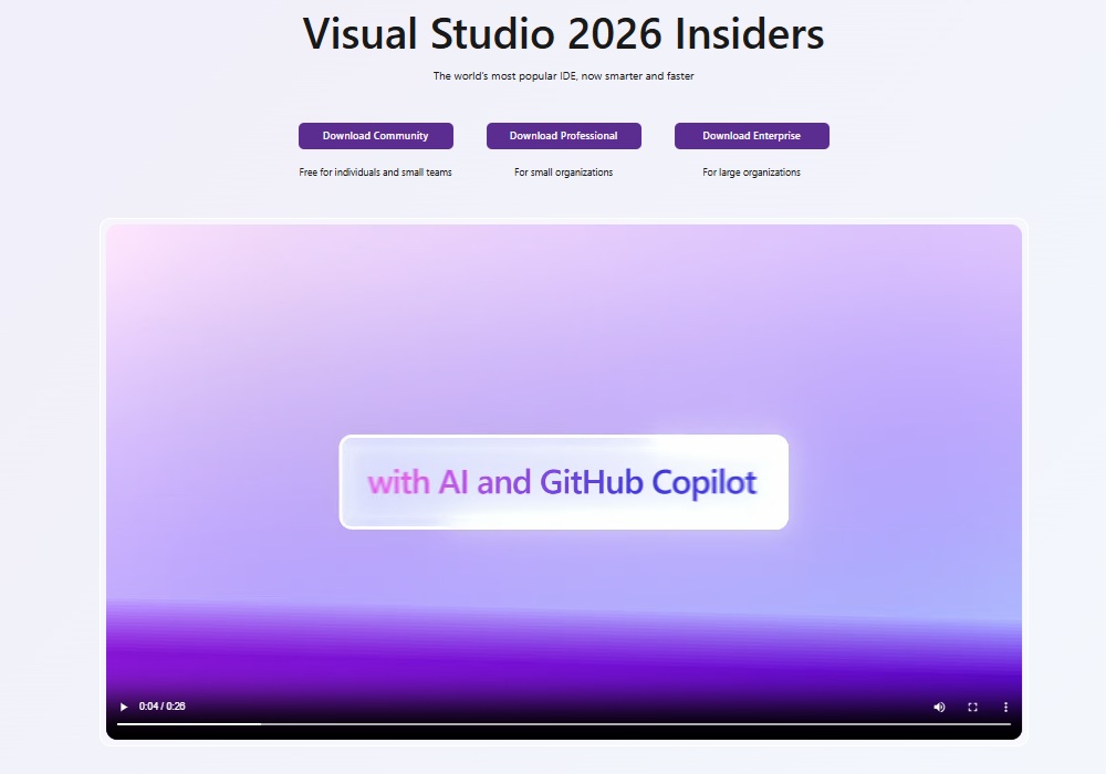 Visual Studios 2026 mit KI