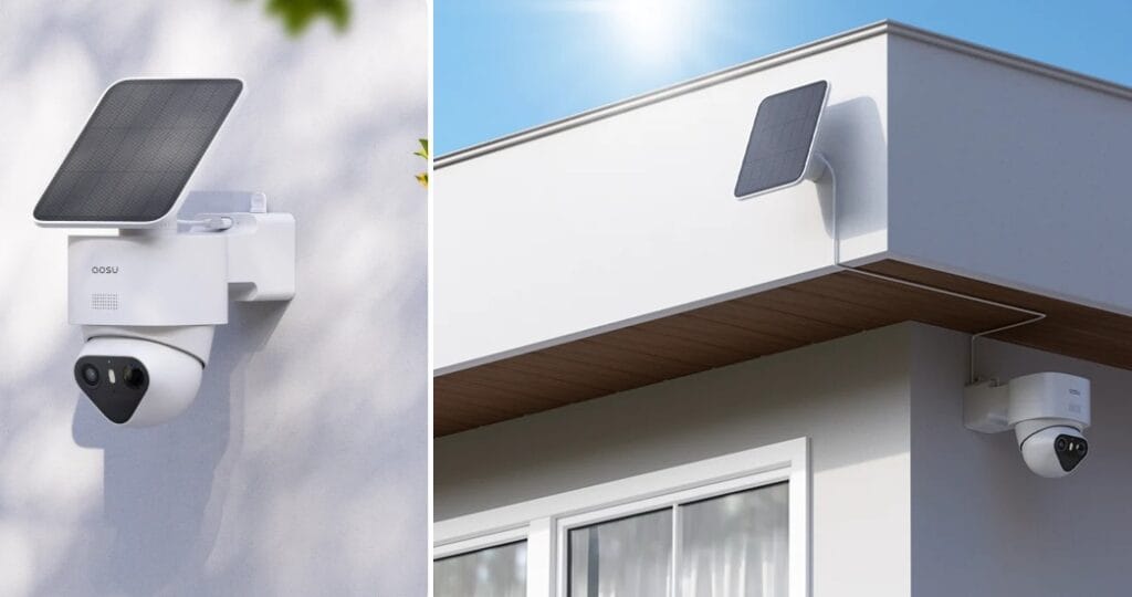 Das Solarpanel lässt sich bei der AOSU SolarCam T2 Ultra flexibel installieren
