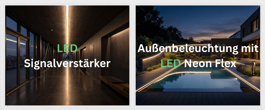 Die LEDs dienen drinnen als Signalverstärker und außen zur Beleuchtung