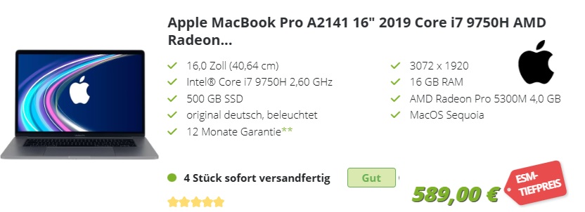 Apple Mac Book Pro im Black Friday Deal