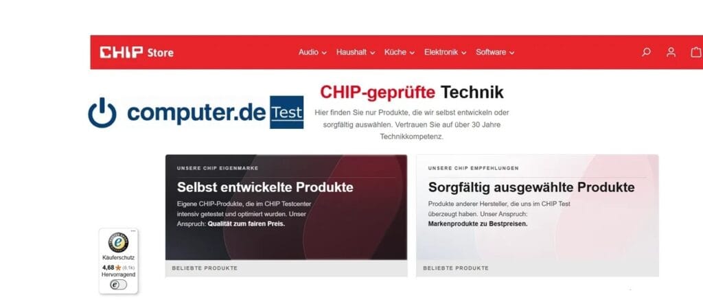 CHIP Store Online-Shop mit geprüfter Technik und CHIP Eigenmarke