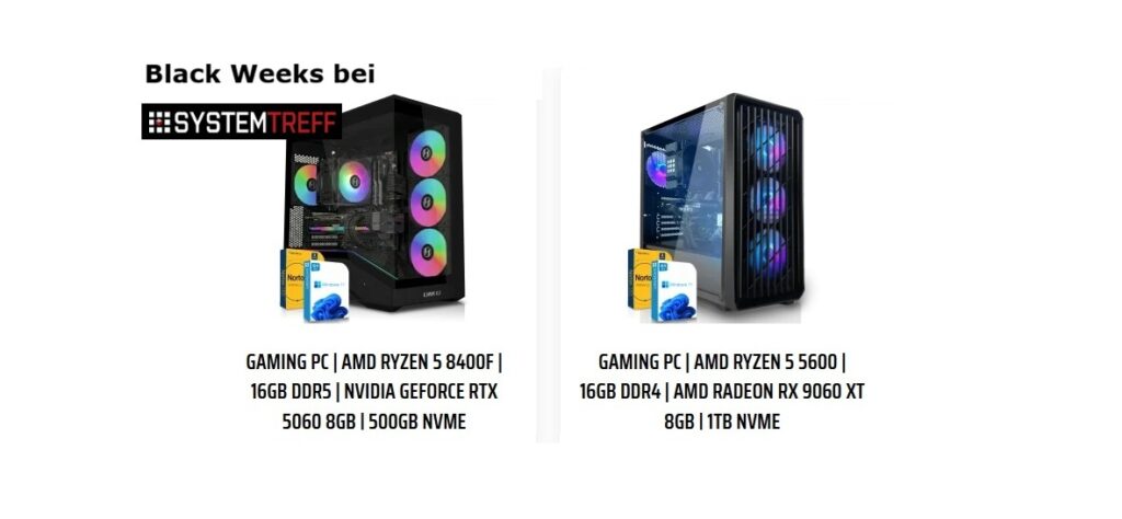 Die besten Gaming PC Angebote unter 1000 Euro am Black Friday