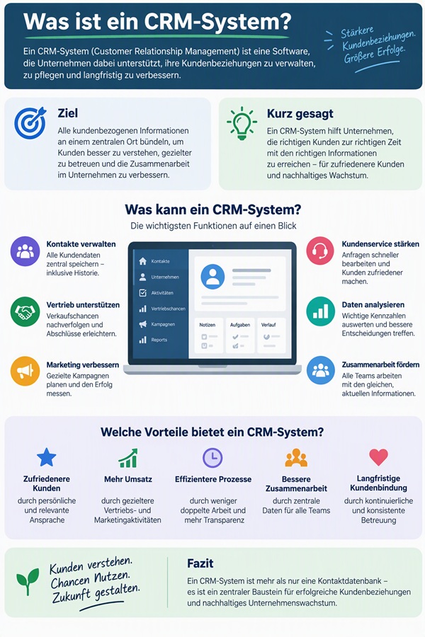 Infografik - Was ist ein CRM System für KMU