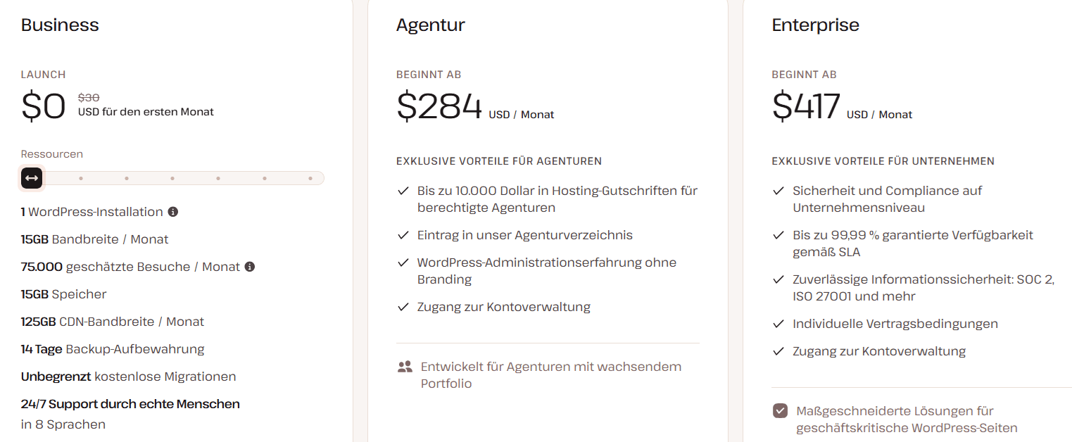 Kinsta Hosting Tarife mit Preisvorteil bei jährlicher Zahlung