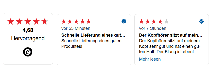 Kundenbewertungen zum CHIP Store mit hoher Gesamtbewertung